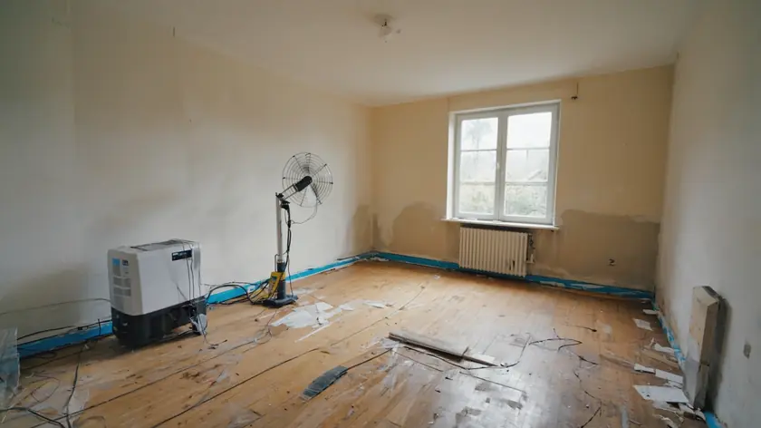 Newcastle property mid-restoration after flood damage